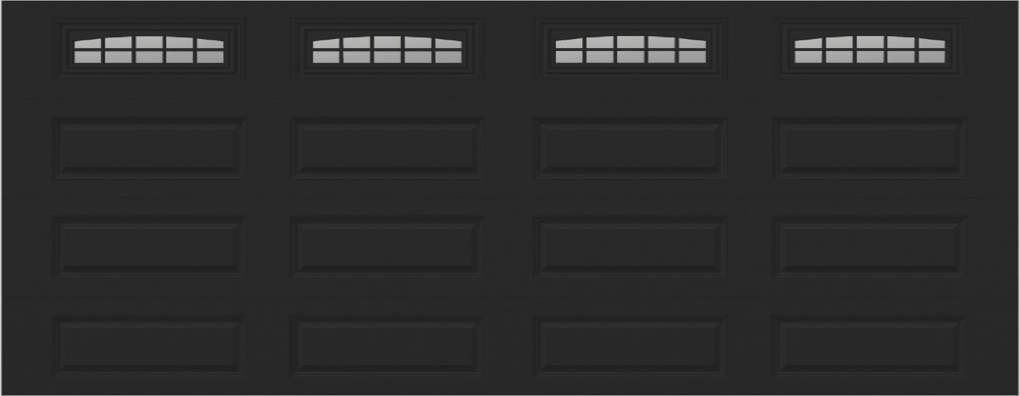 18x7 -  Cascade - Clear  With glass Long - Black