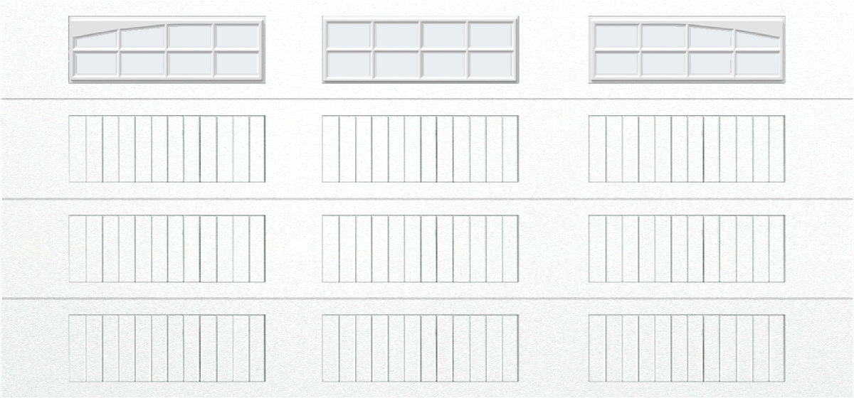 15x7 - Arched Stockbridge Long - Frosted With glass Long - White