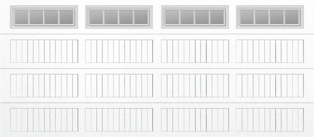 16x7 -  Straight Stockbridge Long  - Clear  With glass Long - White