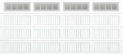 16x7 -  Straight Stockbridge Long  - Clear  With glass Long - White