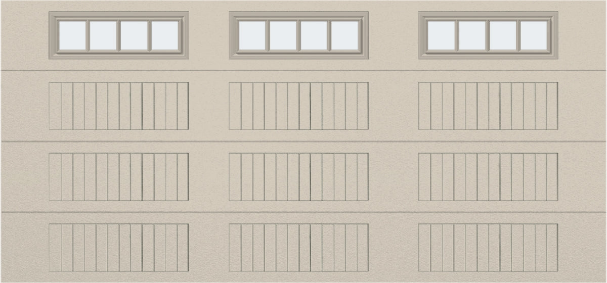 15x7 - Straight Stockbridge Long - Frosted With glass Long - Almond