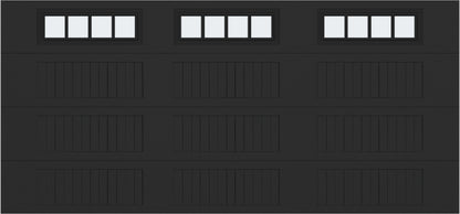 15x7 -  Straight Stockbridge Long - Frosted With glass Long - Black