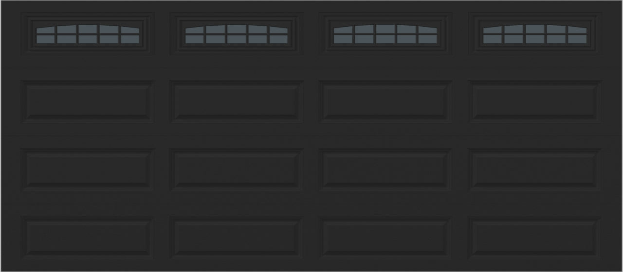 16x7 -  Cascade - Tinted  With glass Long - Black.