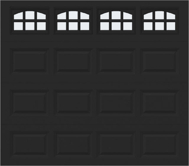 8x7 -  Cascade Short - Frosted  With glass - Black